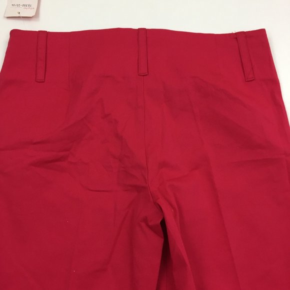NWT BEBE SYDNEY Dark Pink Slit Hem Cropped/Ankle Dress Pants - Picture 10 of 11